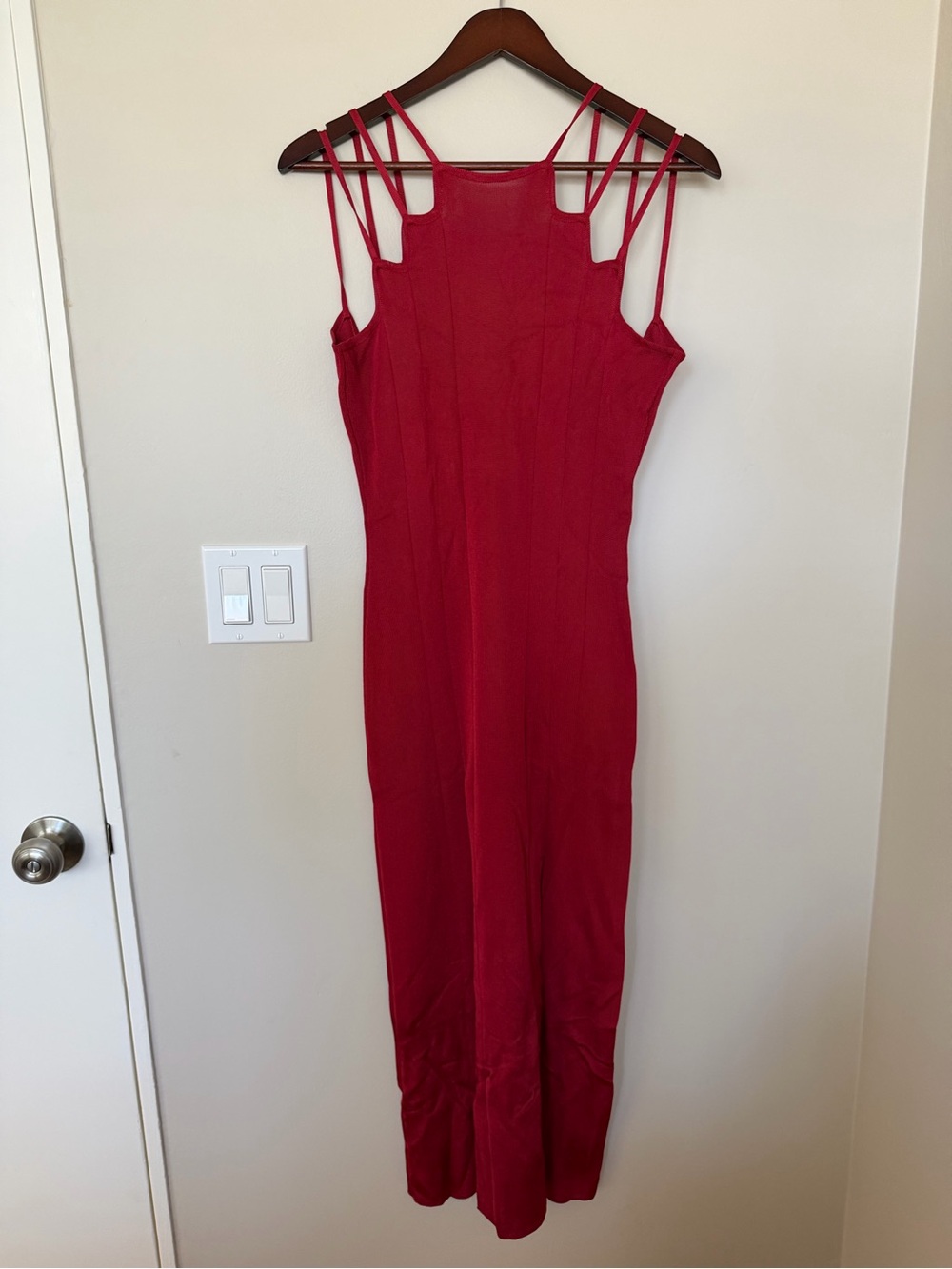Vintage Red Strappy Maxi Dress